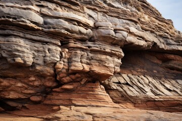 Wall Mural - a close up of a weathered and resilient rock formation, shaped by the passage of time