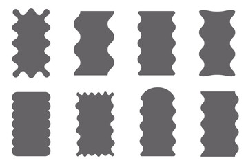 Wall Mural - y2k squiggle frame. zigzag wavy border for story. rectangle serrated retro groovy shapes set. cute f