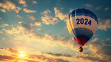 "2024"と書かれた熱気球