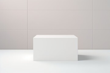 Wall Mural - Blank white box mock up on a clean and minimalistic background