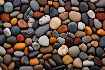 Wall Mural - a macro shot of pebbles forming a unique beachside mosaic