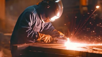 Wall Mural - Welder working at workshop