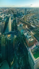 Poster - Vertical timelapse video of Nagoya in Japan in daytime