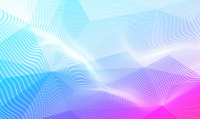 Poster - Abstract futuristic particle dots pattern on polygonal background. Futuristic point wave. Hi-tech and big data visualization. AI technology, science, music. Science and Technology banner. Vector EPS10