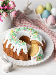 Wall Mural - Easter Bundt Cake with Easter Eggs