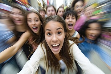 Wall Mural - group of people having fun