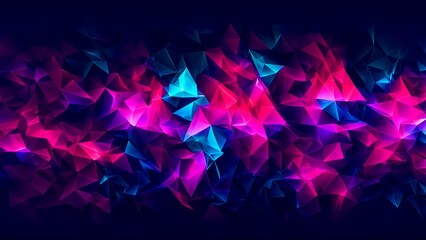 Creative neon triangles design for banner 