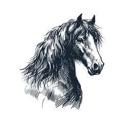 Canvas Print - Horse Rough sketch. Vector illustration.