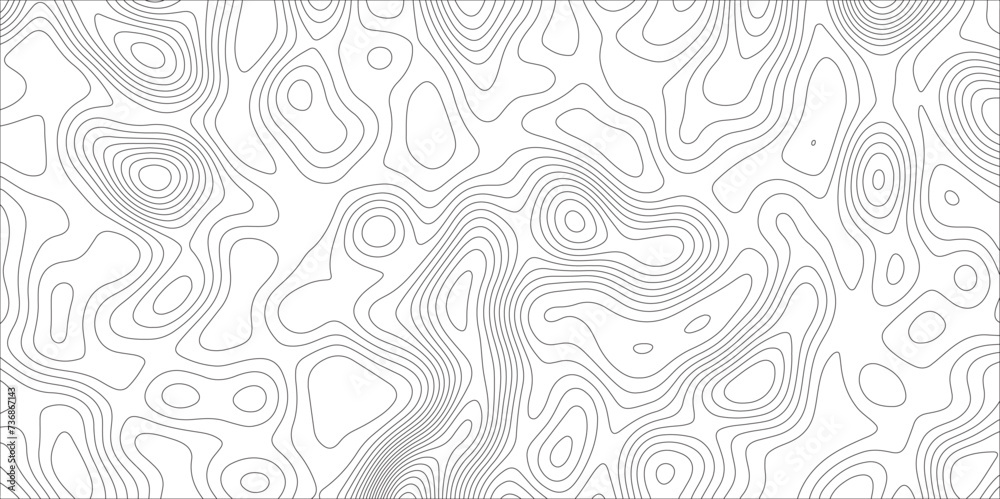 Ocean topographic line map with curvy wave isolines vector illustration ...