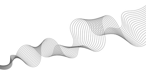 Leinwandbilder - Abstract grey, white smooth element swoosh speed wave modern stream background. Wave with lines created using blend tool. Abstract frequency sound wave lines and twisted curve lines background.