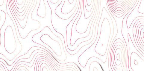 Abstract white colorful gradient Topographic line map pattern background. Contour elevation topographic and textured Background Modern design with White background with topographic wavy patte. 