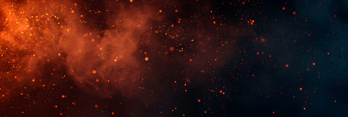 Canvas Print - Perftect fire particles embers on background . Smoke fog misty texture .