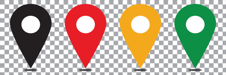 Leinwandbilder - Set of map pin location icons. Modern map markers .Vector illustration on a  transparent background.