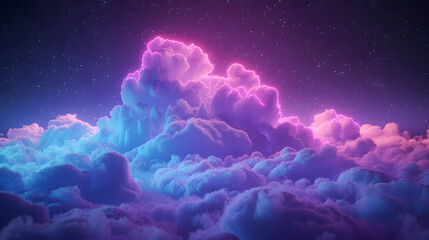 neon clouds on a dark background