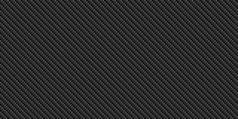 Black diagonal carbon fiber seamless texture pattern vector illustration. Textile fabric, car tuning or cloth macro seamless kevlar crisscross texture background.