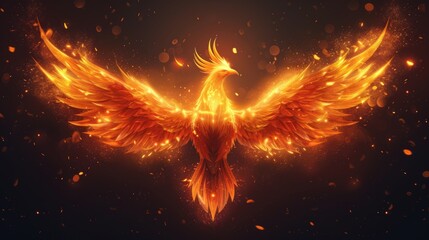 Wall Mural - flat logo of Vector phoenix illustration vector