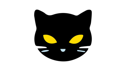 Wall Mural - black cat with yellow eyes shape vector