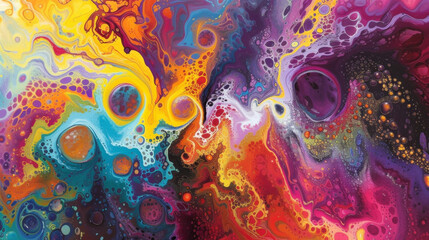 Wall Mural - a wild and vibrant landscape of pulsing colors and twisting patterns reminiscent of a psychedelic st