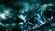 Luxurious dark diamond in deep green tones. Closeup of precious transparent crystal. Brilliant diamond facets