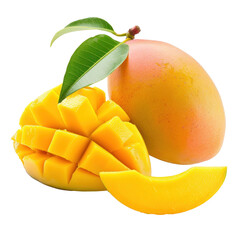 Mango with slice on transparency background PNG