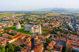 Fototapeta Miasto - Pisa, Italy. Leaning Tower of Pisa. Panoramic view in the morning. Aerial view
