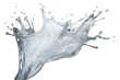 © RM Graphics - glistening clear water splash frozen in an abstract futuristic 3d texture isolated on a transparent background