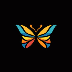 flat modern logo butterfly vector icon illustration