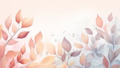 Wall Mural - abstract background with flowers and leaves