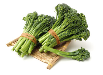 Wall Mural - broccolini baby broccoli on white background 