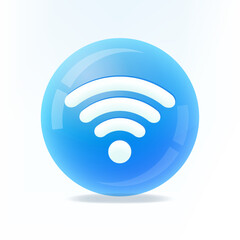 Poster - Wifi blue symbol and isolated. Wi-Fi icon and symbol on 3D blue sphere. Vector.