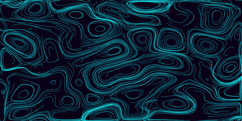 Aufkleber - 3D Topographic Map Background Concept. Topo Contour Map Futuristic HUD Design Element. Geography Concept. Wavy Lines Vector Background.