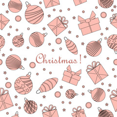 Wall Mural - Pattern New year Merry Christmas decoration Winter