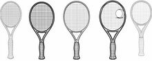 Tennis Racket Icon Line Continuous Drawing Vector. One Line Tennis Racket Icon Vector Background. Icon Of A Tennis Racket. Tennis Racket Outline With A Ball Icon That Is Continuous. Linear Ping-pong