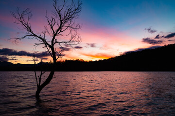 Poster - sunset on the lake