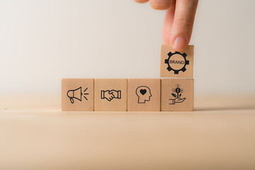 Wall Mural - brand management concept. creating, developing and maintaining a brand's identity and market reputat