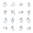 Hand gesture line icon. 