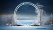 Round ice frosty arch