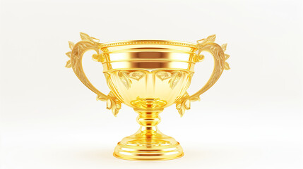 Wall Mural - golden trophy isolated on a white background