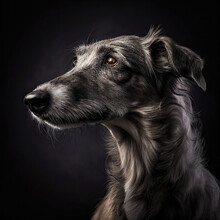 Elegant Lurcher Dog Portrait In A Professional Studio Setting
