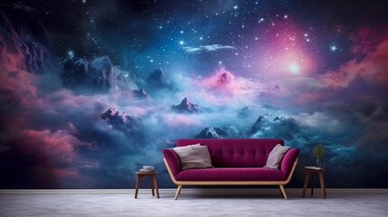 Wall Mural - sofa and sky with stars