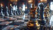 close-up of the chess queen for clarity and detail. This will increase realism and allow viewers to appreciate the subtleties of the work.