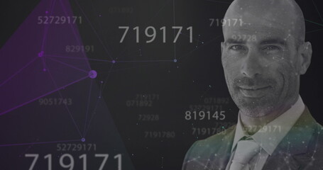 Poster - Image of digital interface with icons and data processing