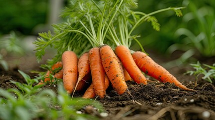 Poster - Fresh organic carrots. Generative AI