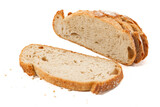 Fototapeta  - Kromki wypieczonego chleba na białym wyizolowanym tle