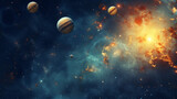 Fototapeta Kosmos - Astrological background with planets