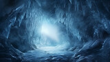 Fototapeta Perspektywa 3d - background ice tunnel cave
