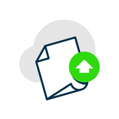 Poster - Add button. Upload data, document, or file to cloud storage concept illustration flat design vector. modern graphic element ui, infographic, icon