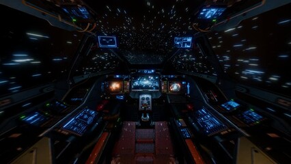 Wall Mural - inside spaceship travelling through space