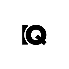 Aufkleber - Letter I and Q, IQ logo design template. Minimal monogram initial based logotype.