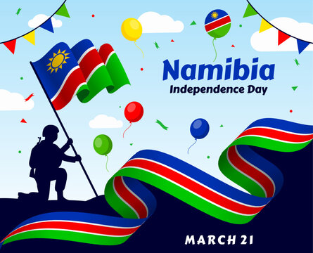 Namibia Independence Day Banner. Namibian holiday celebrated on March 21